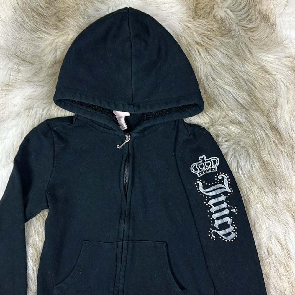 Size 7 Juicy Couture Long Sleeve Zip-Up Fleece Lined Hoodie